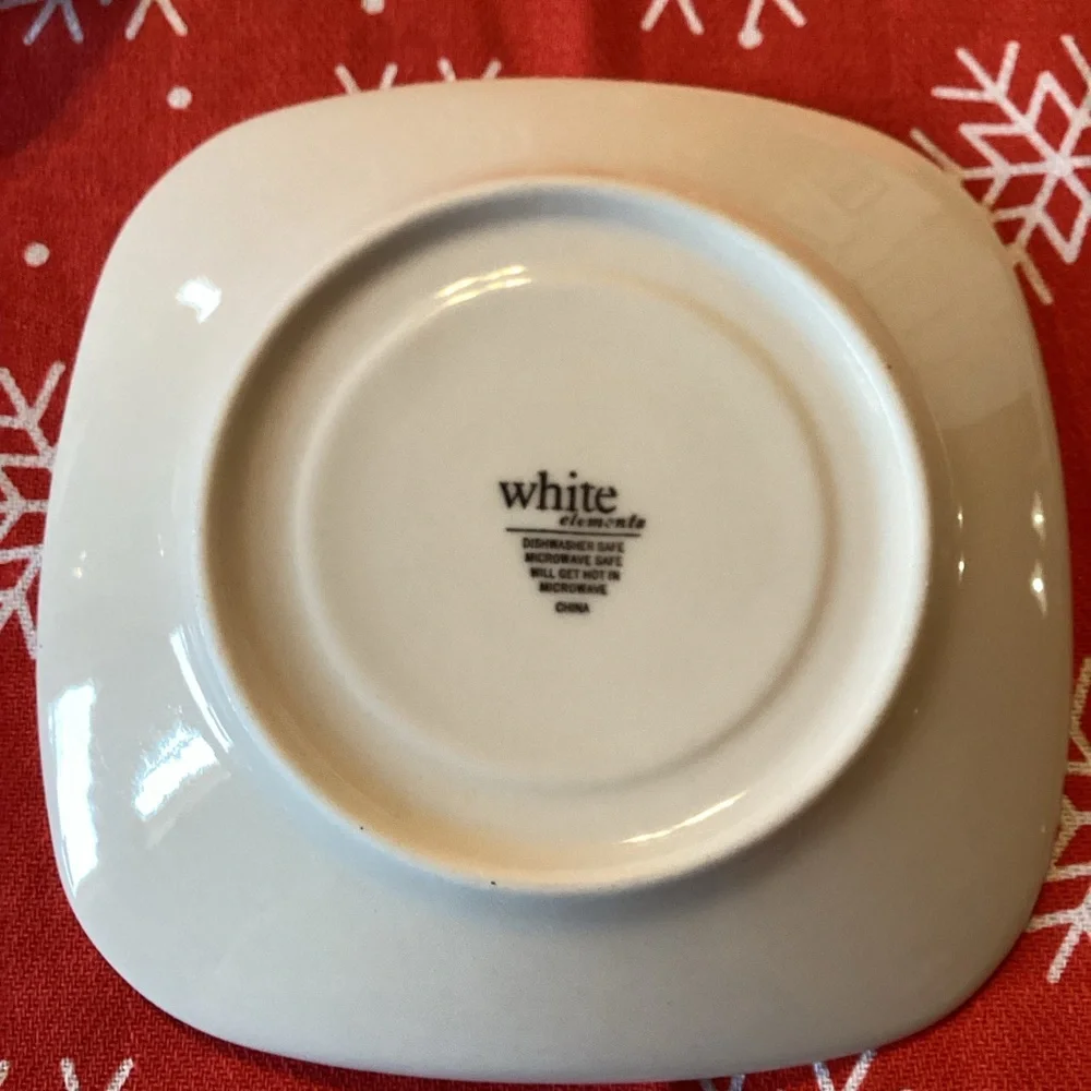 White Elements Square Plates - set of 4 - 5.5 inches across